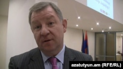 Armenia -- Erikas Petrikas, the Lithuanian ambassador to Armenia, speaks with RFE/RL's Armenian Service, 7Nov2013.