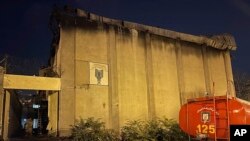 یکی از محوطه‌های ورودی زندان اوین پس از آتش‌سوزی شامگاه ۲۳ مهر ۱۴۰۱